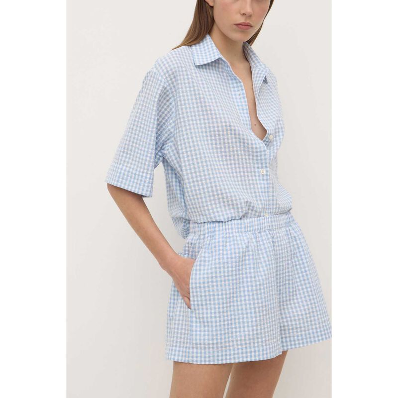 Assembly Label Ainslee Short Sleeve Shirt Blue Check image number 2